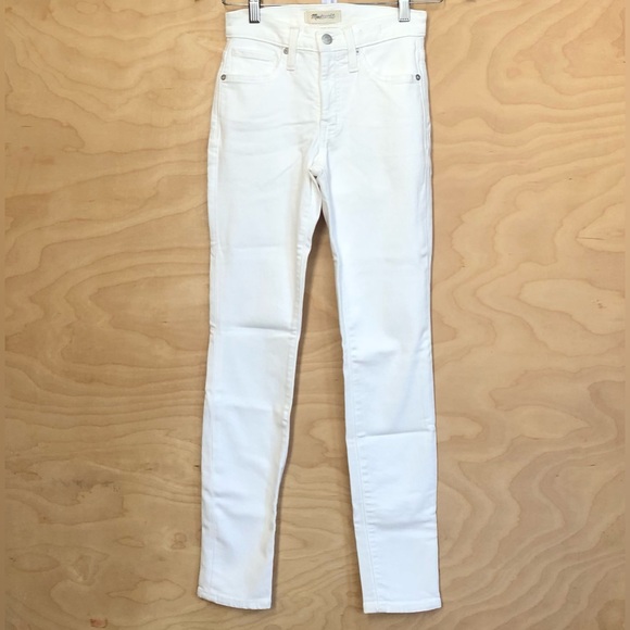 Madewell 9 High Rise Skinny Jean White Cotton Women Size 23. - Picture 1 of 12